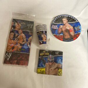 WWE Wrestling Birthday Party Supplies  Cups Plates Napkins Tablecloth John Cena